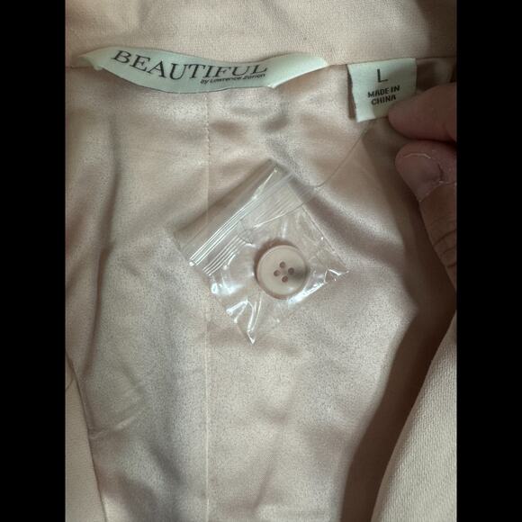 Lawrence Zarian Blazer Large Pink NWOT BEAUTIFUL Notch Collar Lined Cotton - Picture 13 of 13